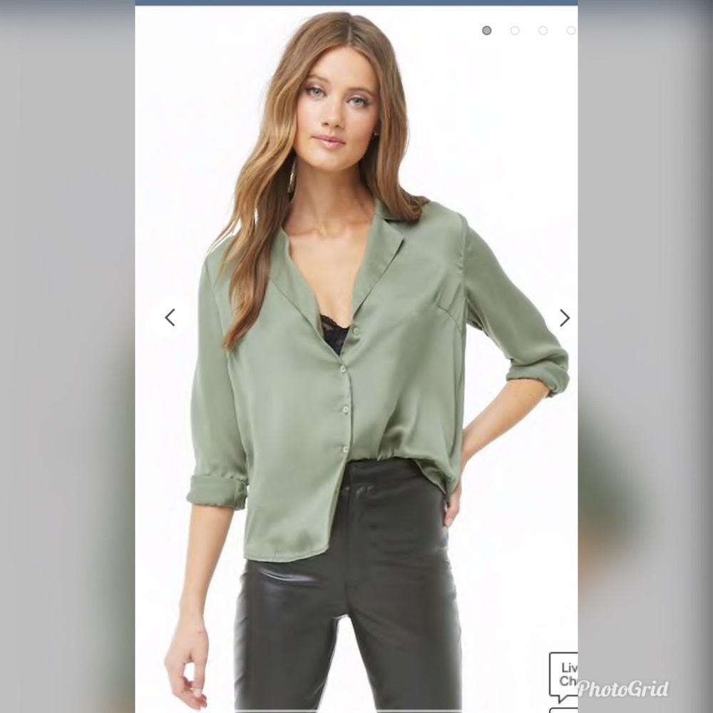 Satin Notched Collar Shirt